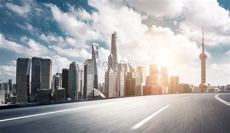 高速道路の街の背景 画像フリー、HD 白い雲, タワー, スカイライン 背景素材 無料ダウンロード - Lovepik