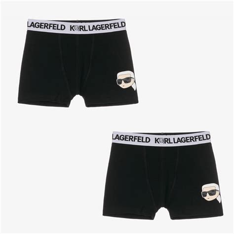 KARL LAGERFELD KIDS Lot de 2 boxers noirs en coton garçon