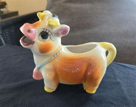 Vintage S Ceramic Chubby Cow Creamer S Kitschy Cow Creamer