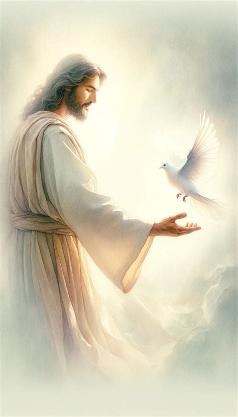 Jesus Christ Art Wallpaper Depicting Him With The Holy Spirit Jesus Our