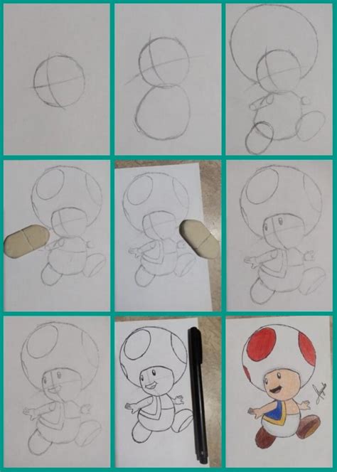 Como Dibujar A How To Draw Toad Super Mario Bros Dibujo De