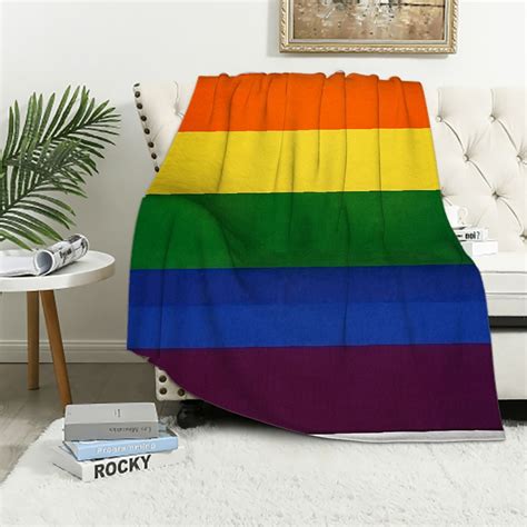 Jeuxus Pride Throw Blanket Gay Pride Flag Blanket Super Soft Extra