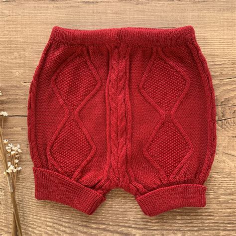 Short Bebe Tapa Fralda Trama Vermelho Safine Baby Safine Baby