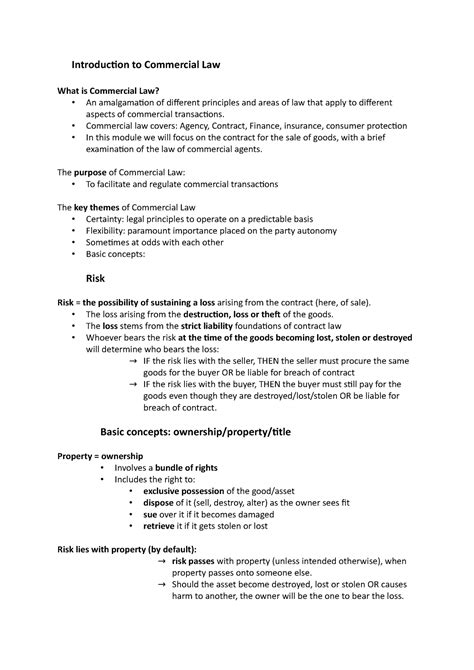 Introduction to Commercial Law Introduc琀椀on to Commercial Law What is