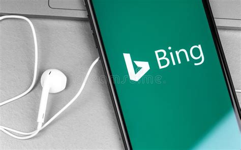 Microsoft Bing Logo Mobile App On The Screen Smartphone Iphone With