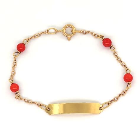 18 Carati Oro Giallo Bracciale Coralli Rossi Del Catawiki