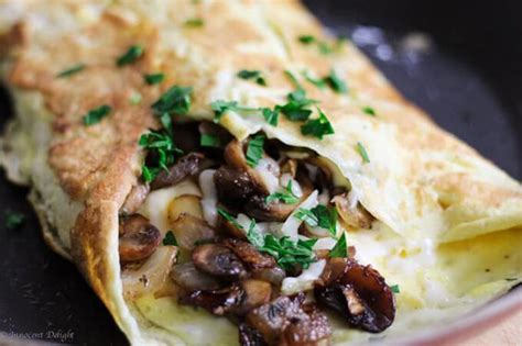 Omelet With Mushrooms Onions And Mozzarella Recipe Stuffed