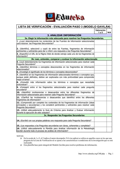 Cual Es El Metodo De Lista De Verificacion Evaluacion Del Desempeno Images