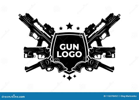 Gun Logo Illustration 100 EPS File Stock Illustration Illustration