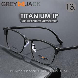 Jual Grey Jack Frame Kacamta Model Kotak Style Simple Bahan Titanium