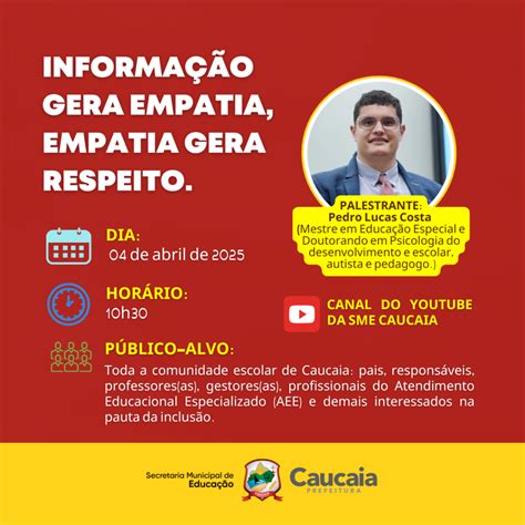 Informação Gera Empatia Empatia Gera Respeito - Palestra: Informação gera empatia, empatia gera respeito - Secretaria ...