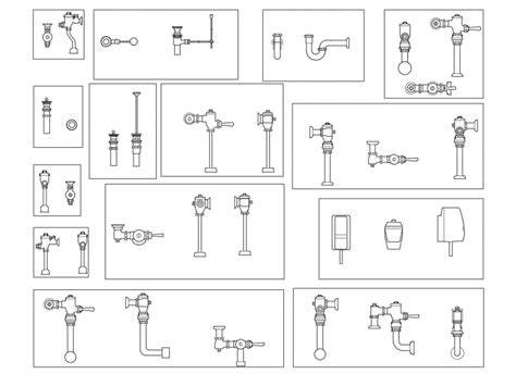 Plumbing equipment and taps multiple blocks cad drawing details dwg ...