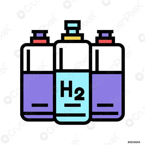 Cylinders Hydrogen Color Icon Vector Illustration Stock Vector Crushpixel