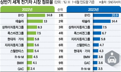 현대차그룹 글로벌 전기차 시장 점유율 하락하는 이유 이투데이