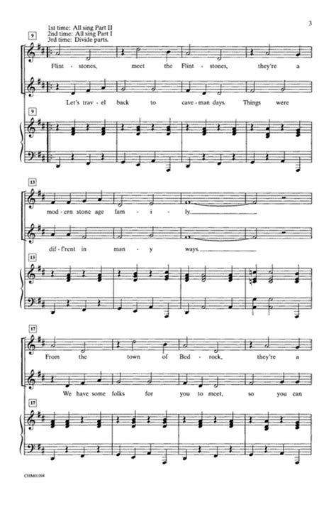 Meet The Flintstones By William Hanna Choir Digital Sheet Music