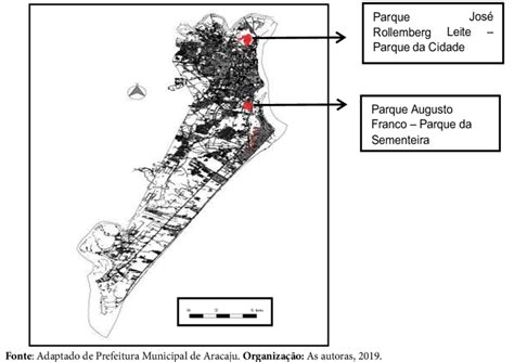 Localização Dos Parques Urbanos No Município De Aracaju Mapa Sem