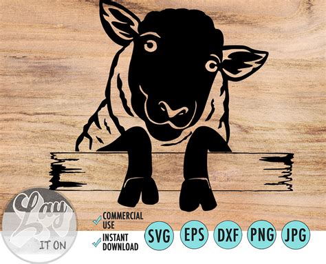 Sheep Svg For Cricut Peeking Sheep Farm Vector Ewe Png Etsy Finland