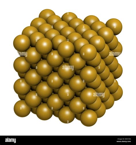 Oro Au De Metal La Estructura Cristalina Los átomos Son