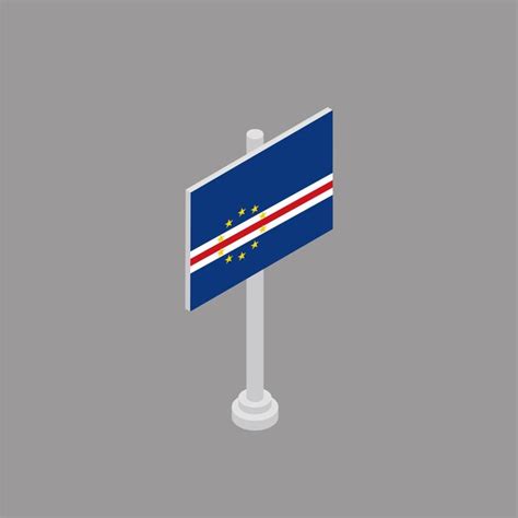 Ilustración de la plantilla de la bandera de cabo verde Vector Premium