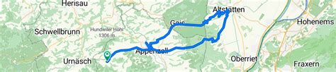 Appenzell Altstätten Eichberg Radroute Bikemap