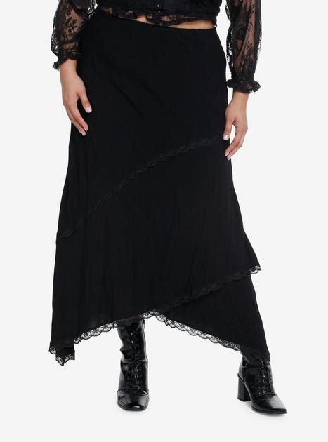 Cosmic Aura Asymmetrical Lace Midi Skirt Plus Size Hot Topic