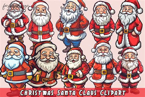 Christmas Santa Claus Clipart Graphic By Fonshopdesign Creative Fabrica