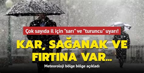 Kar sağanak ve fırtına var Meteoroloji bölge bölge açıkladı Çok