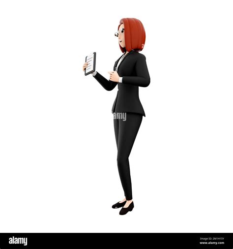 3d Woman Making Schedule 3d Rendering Business Woman 3d Render Woman