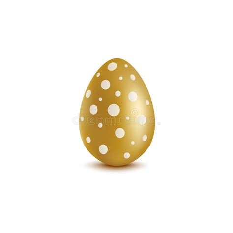 Golden Easter Egg With Polka Dot Pattern Isolated On White Background