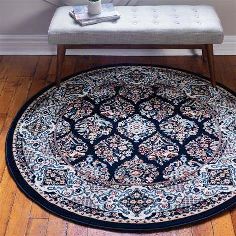 Navy Blue 5 X 5 Arlington Round Rug