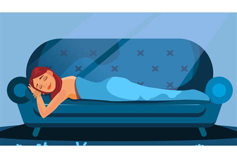 Sleeping Woman Vector. Lying In Bed. Nightmare. Flat Cartoon ...