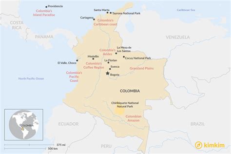 Colombia Regions Map