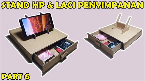 Cara Membuat Dudukan Hp Dengan Laci Penyimpanan Rahasia Dari Kardus