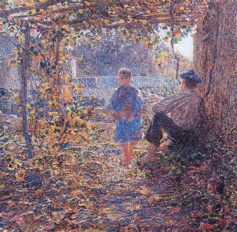 Plinio Nomellini Livorno 1866 Firenze 1943 Sotto Il Pergolato