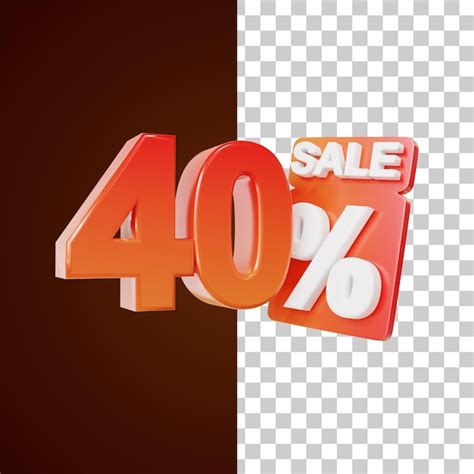 Premium PSD Mega Sale Special Offer 40 Percent 3d Illustration