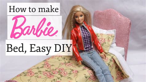 How to make a Barbie Bed Easy DIY Homemade Toy | Diy barbie furniture ...