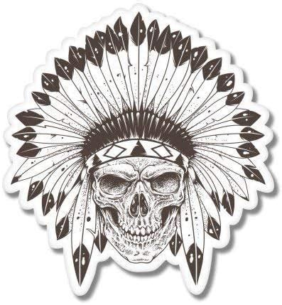 Amazon Indian Chief Skull Headdress Vinyl Sticker Car Phone