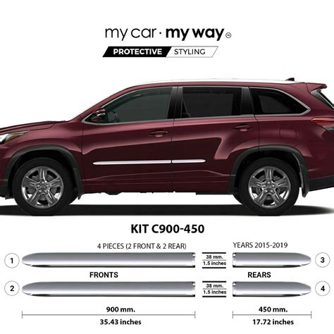 Toyota Highlander 15 19 Listwy CHROM Boczne Drzwi Martig