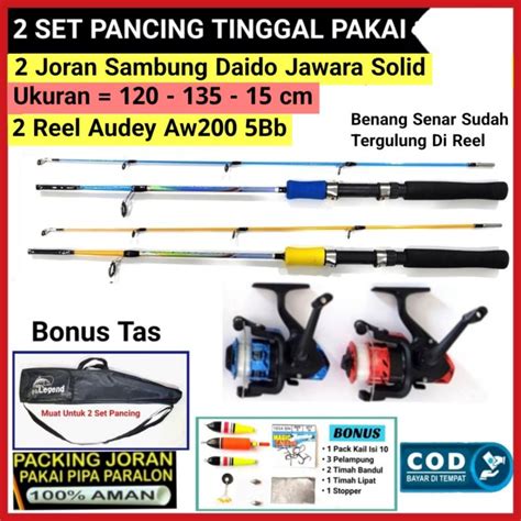 Pancing Set Tinggal Pakai Joran Sambung Daido Jawara Solid