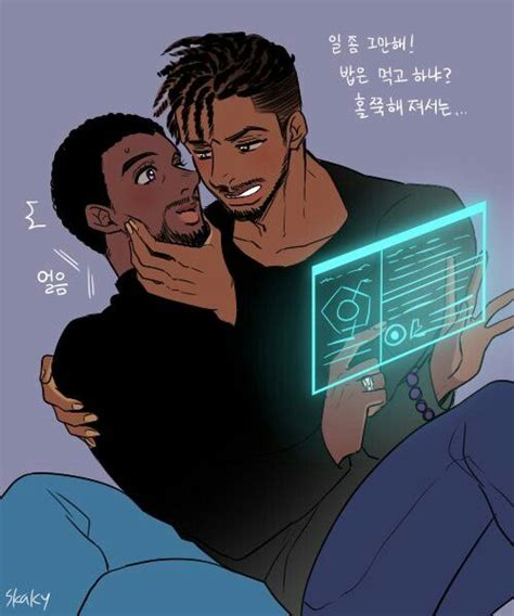 T Challa And Erik Killmonger Killchalla Black Panther Cr Skaky21 Black Panther Marvel