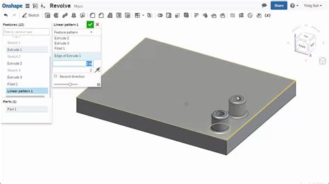 Engr 6 Onshape Linear Pattern Feature Youtube