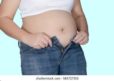 Fat Woman Trying Wear Jeans On Stock Photo Edit Now