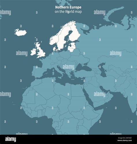 Carte Vectorielle De Leurope Du Nord Carte Du Monde Par Région Image