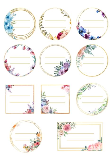 Notebook Label Stickers Girls Flowers Printab Template Postermywall