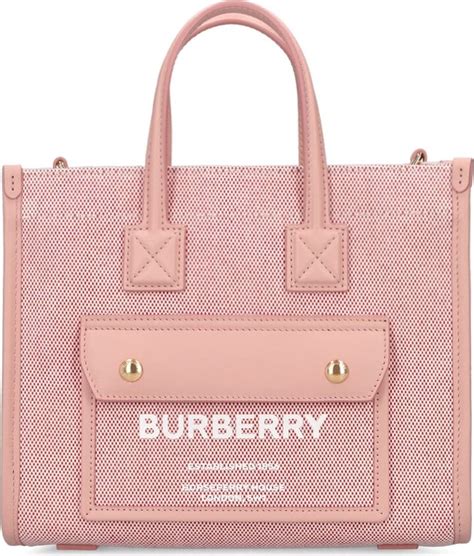 Burberry Mini Freya Leather Canvas Tote Bag Shopstyle