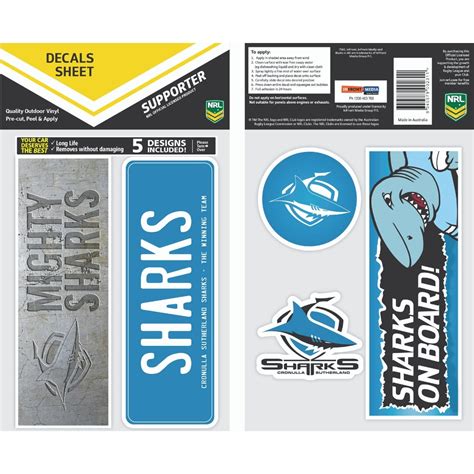 Sharks Bumper Decal Sheet – FANtastic Stickers