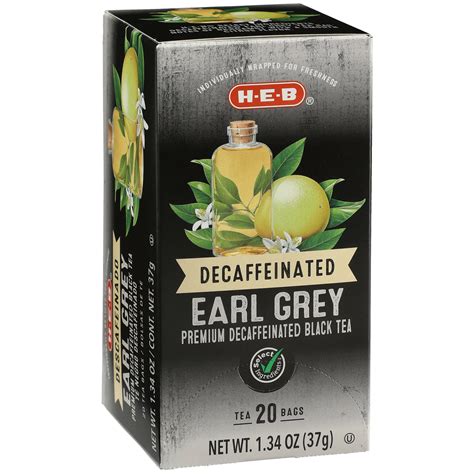 H E B Premium Decaffeinated Earl Grey Black Tea Bags Shop Tea At H E B