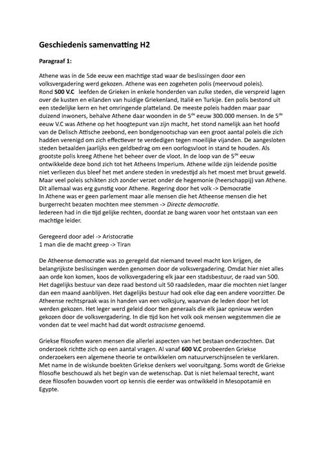 Geschiedenis Samenvatting Hoofdstuk 2 Geschiedenis Samenvatting H