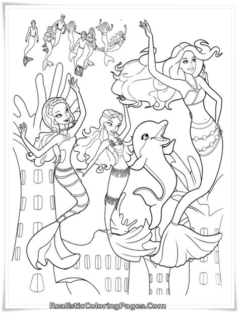 Barbie In A Mermaid Tale Printable Girl Coloring Sheet | Realistic ...