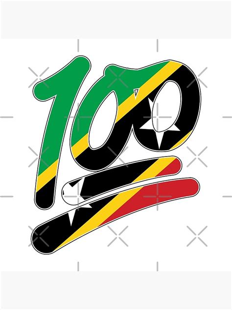 "St Kitts flag 100 emoji" Poster for Sale by identiti | Redbubble